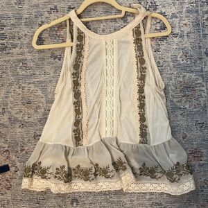 Free People flowy embroidered tank